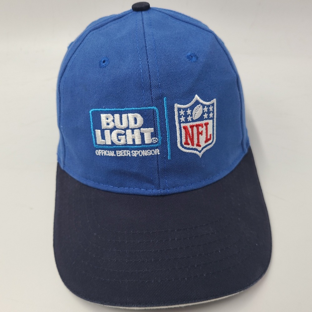 NFL Bud Light Hat Snapback Blue Official Beer Sponsor Football Logo Casual Men